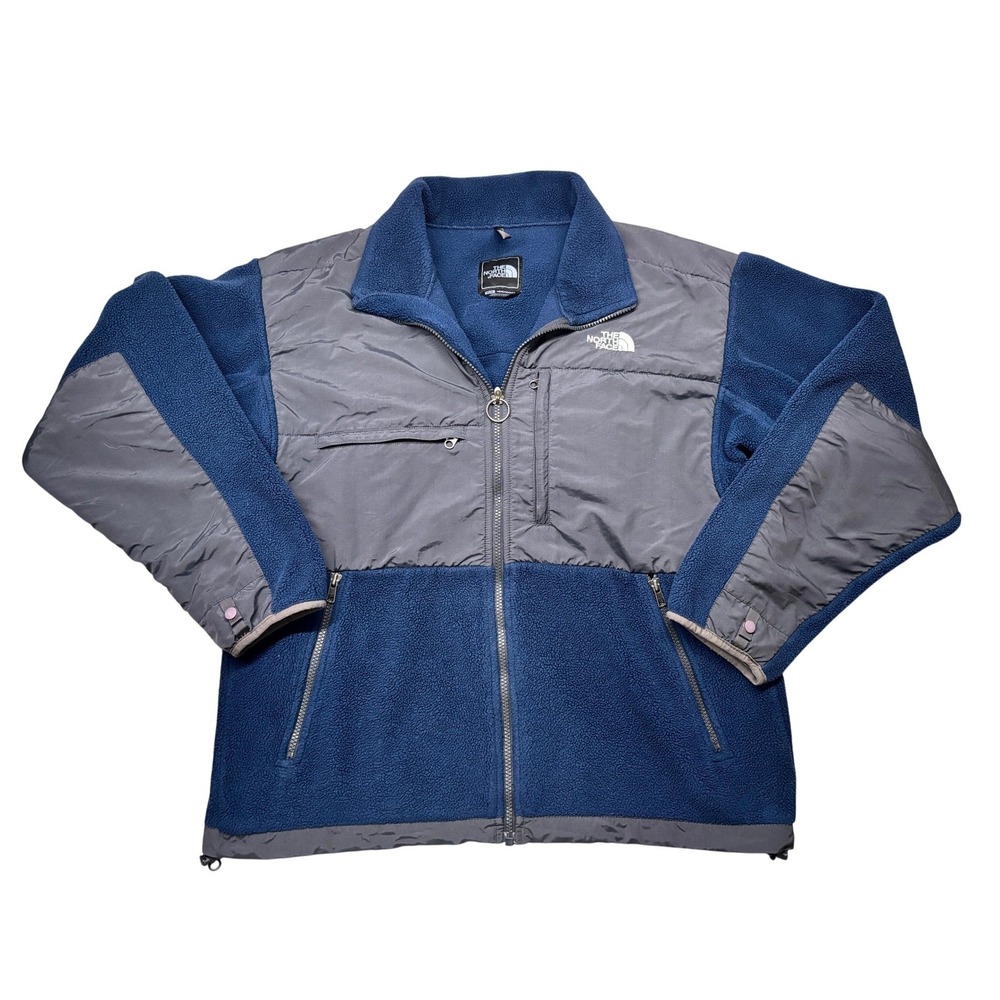 The North Face Denali‎ Fleece Jacket Mens Medium Blue Grey Polartec Full Zip